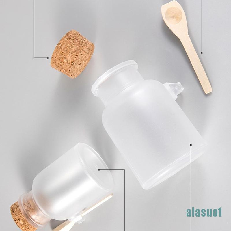 (Hàng Mới Về) Set 1 Hũ Nhựa Đựng Gia Vị Kèm Muỗng Gỗ Tiện Lợi Cho Phòng Tắm