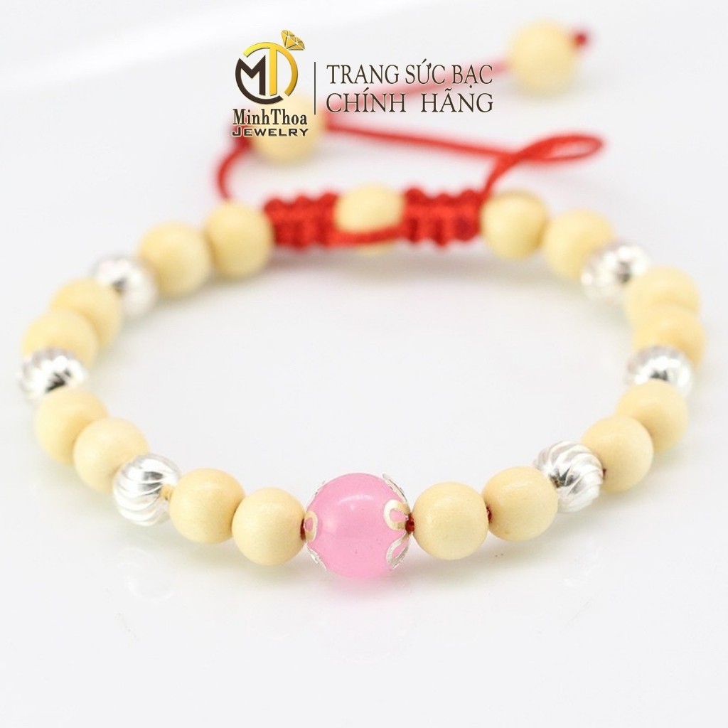 Vòng dâu tằm bi bạc cho bé, vòng dâu cho trẻ sơ sinh, bé gái, trai Minh Thoa JEWELRY