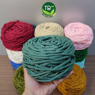 200 gr dây thừng cotton màu xanh cổ vịt, nguyên liệu làm macrame, size 3mm, 5mm, mềm, mịn, mượt, giá tốt I Store24h