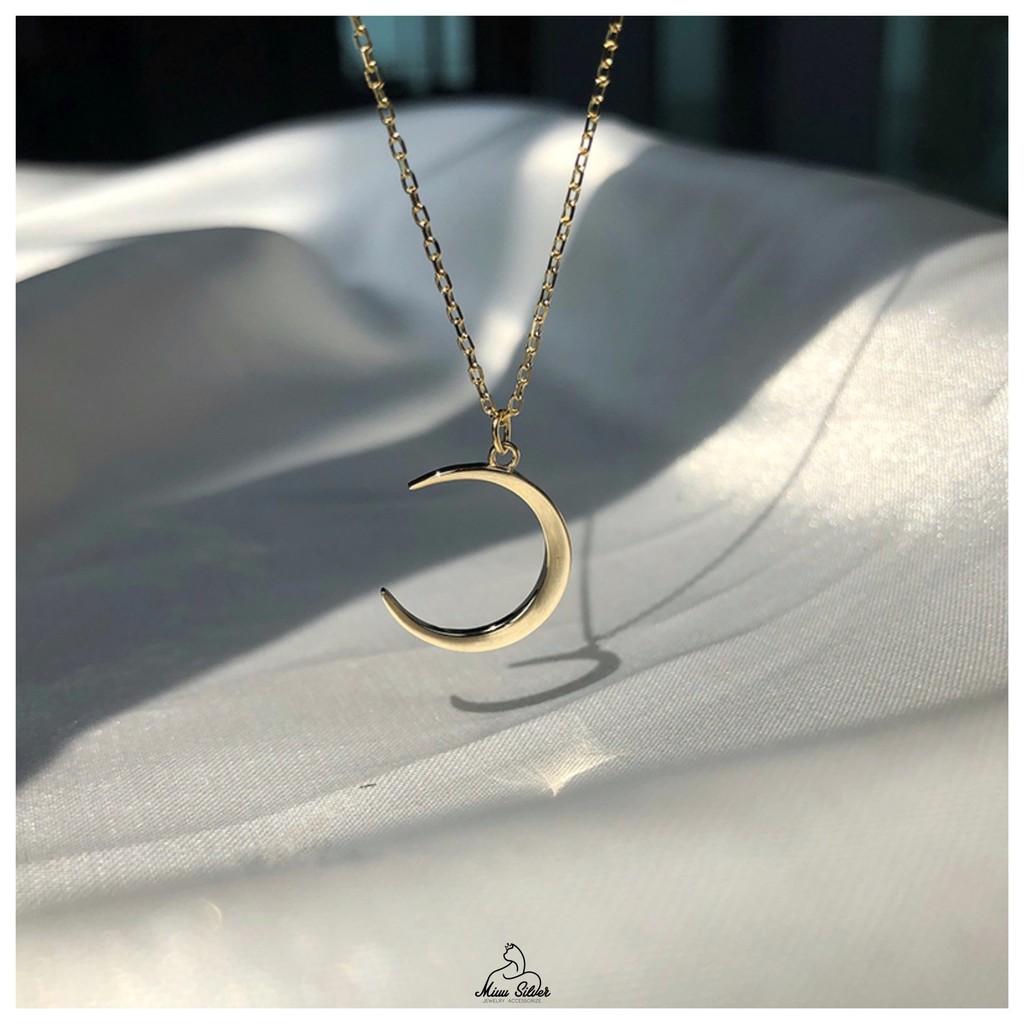 Dây chuyền nữ Miuu Silver, vòng cổ mạ vàng 14K Moonie