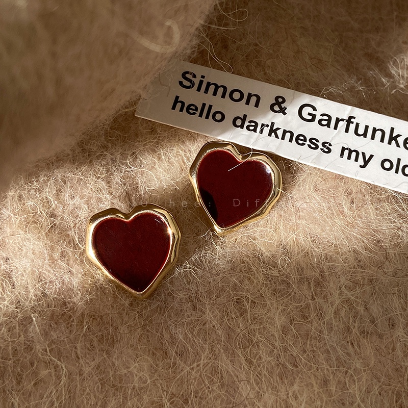 Bông tai nữ AY hình trái tim đơn giản thời trang