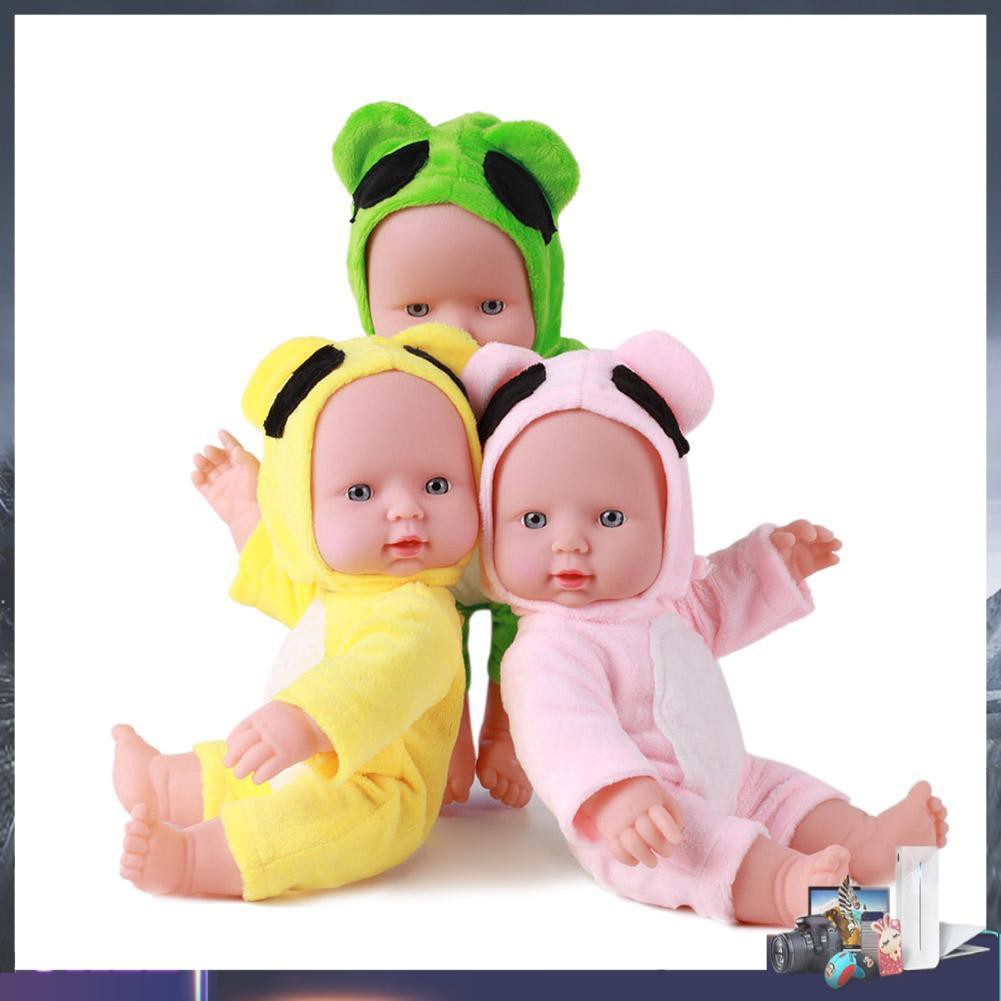 Búp bê em bé mặc đồ hình động vật bằng vinyl mềm 30cm