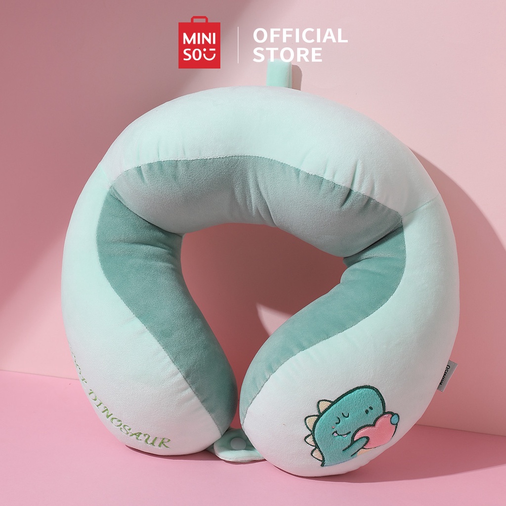 Gối kê cổ chữ U hình thú con Miniso chính hãng màu pastel mềm mại chống mỏi vai gáy