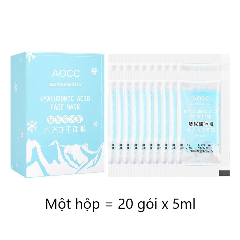 Mặt nạ dạng gel AOCC tinh chất đông lạnh dưỡng ẩm, sáng da 20 gói x 5ml (AC18)