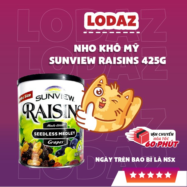 Nho sấy khô Mỹ Sunview Raisins hộp 425g