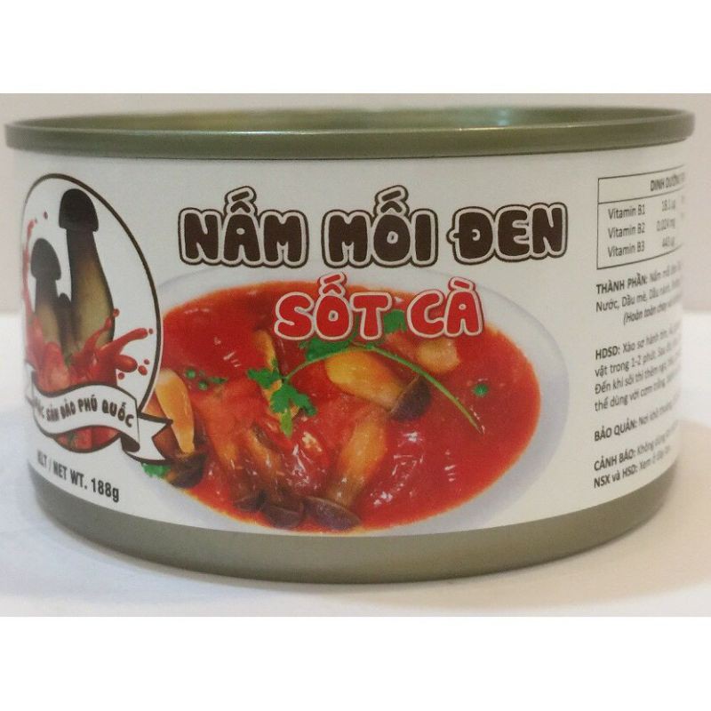 Nấm mối đen sốt cà hộp 188g đặc sản đảo Phú Quốc