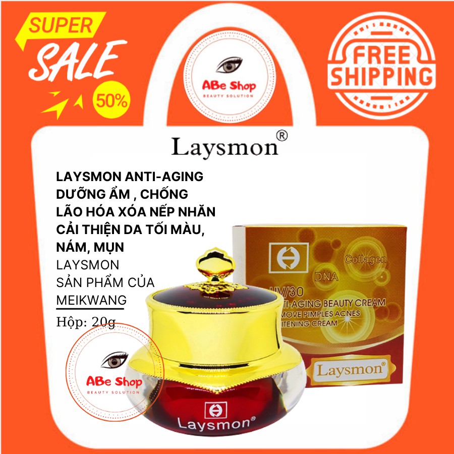 KEM LAYSMON ĐỎ - CHỐNG NHĂN - LÃO HOÁ UV/30 - ANTI-AGING BEAUTY CREAM 20G