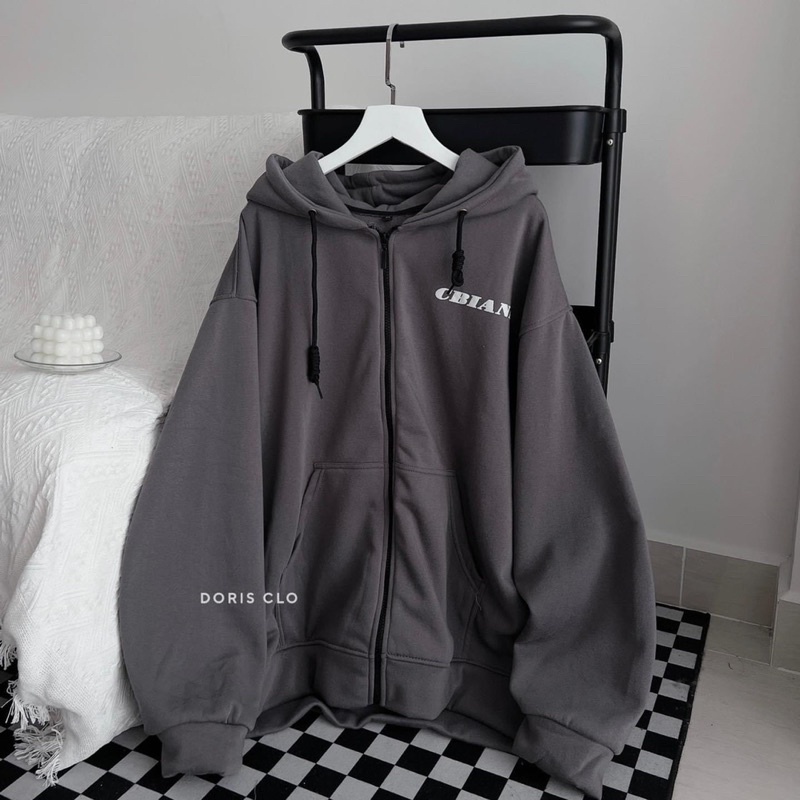 [ẢNH THẬT] Áo Nỉ Hoodie Kéo Khoá Chữ Cầu Vòng 7 Màu Thu Đông Mũ 2 Lớp  Dáng Rộng Tay Phồng Đẹp Unisex