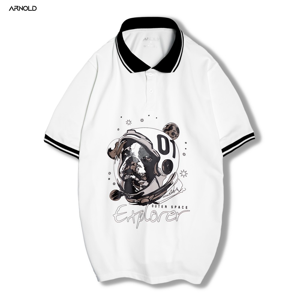 [Mã LTP50 giảm 50000 đơn 150000] Áo thun polo nam OUTERSPACE hình Bulldog vải cá sấu Cotton thoáng mát - ARNOLD