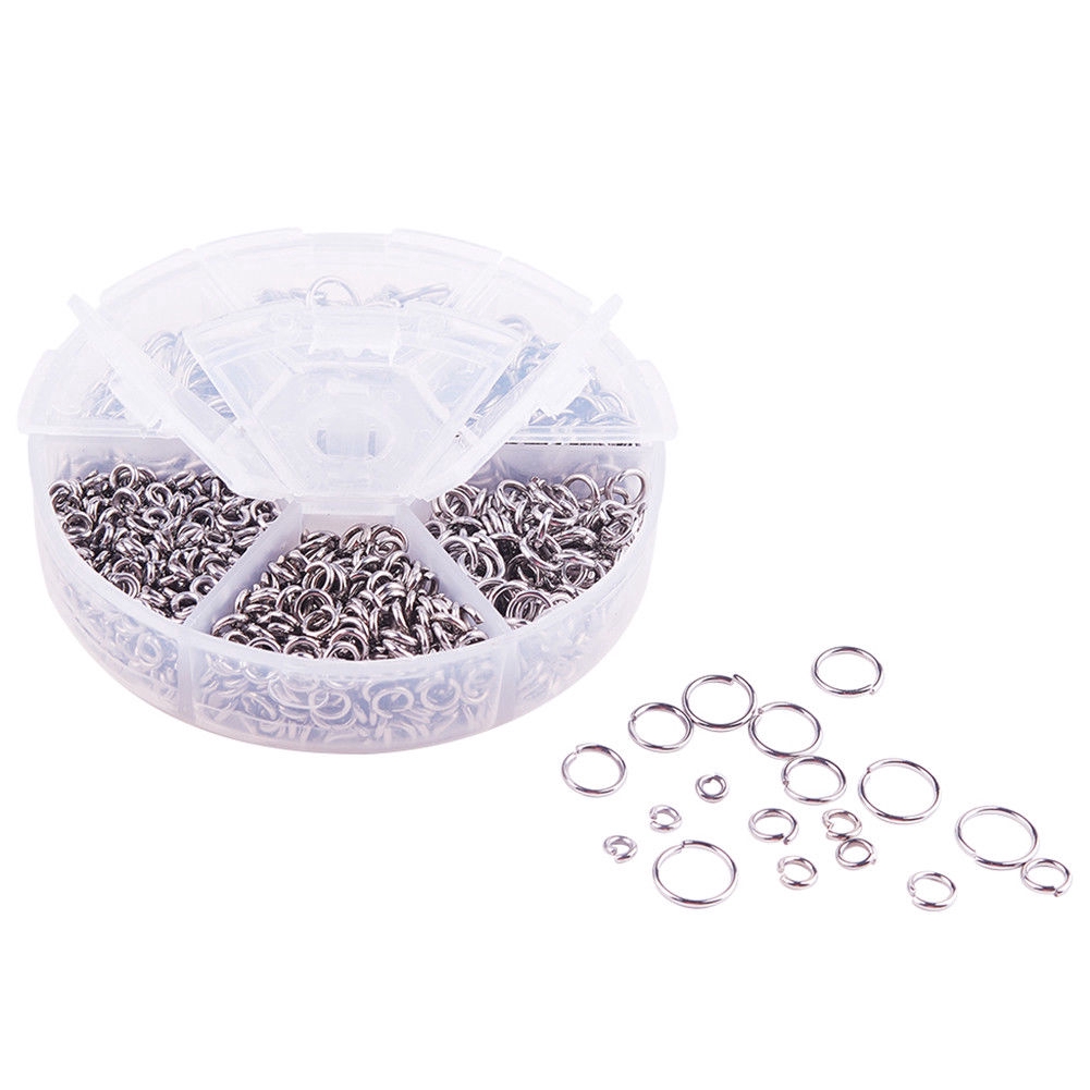 Hộp 1000 vòng mở bằng thép không gỉ dùng làm trang sức DIY