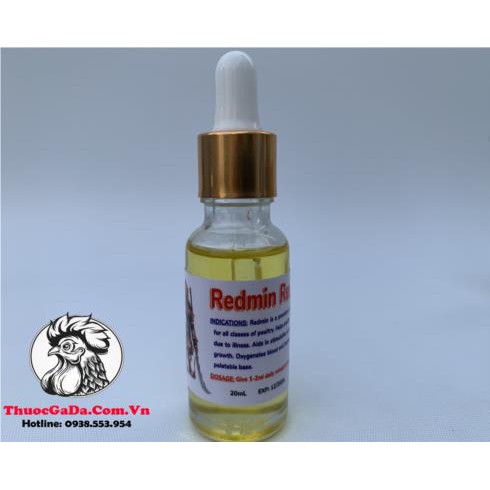 Thuốc nuôi gà đá Redmin (20ml) - Bóng Lông, Nạp Pin, Bo Lớn - Thuốc nuôi gà Cao Cấp