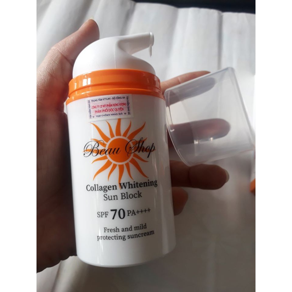 KEM CHỐNG NẮNG COLLAGEN BEAUSHOP WHITENING SUN BLOCK/SPF 70 PA ++++