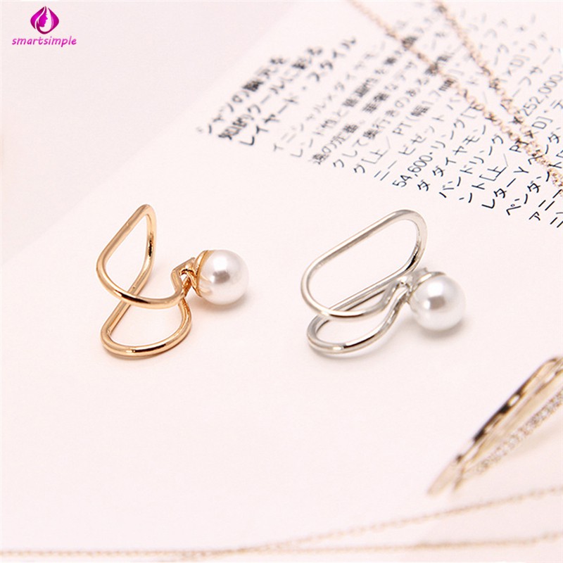 Khuyên Kẹp Vành Tai Đính Đá Và Ngọc Trai Giả Thời Trang Cho Nữ