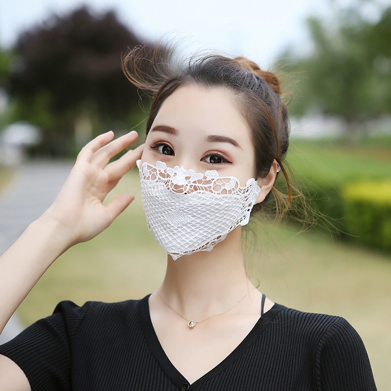 Khẩu Trang Ren Chống Tia Cực Tím Thoáng Khí Có Thể Giặt Tiện Dụng