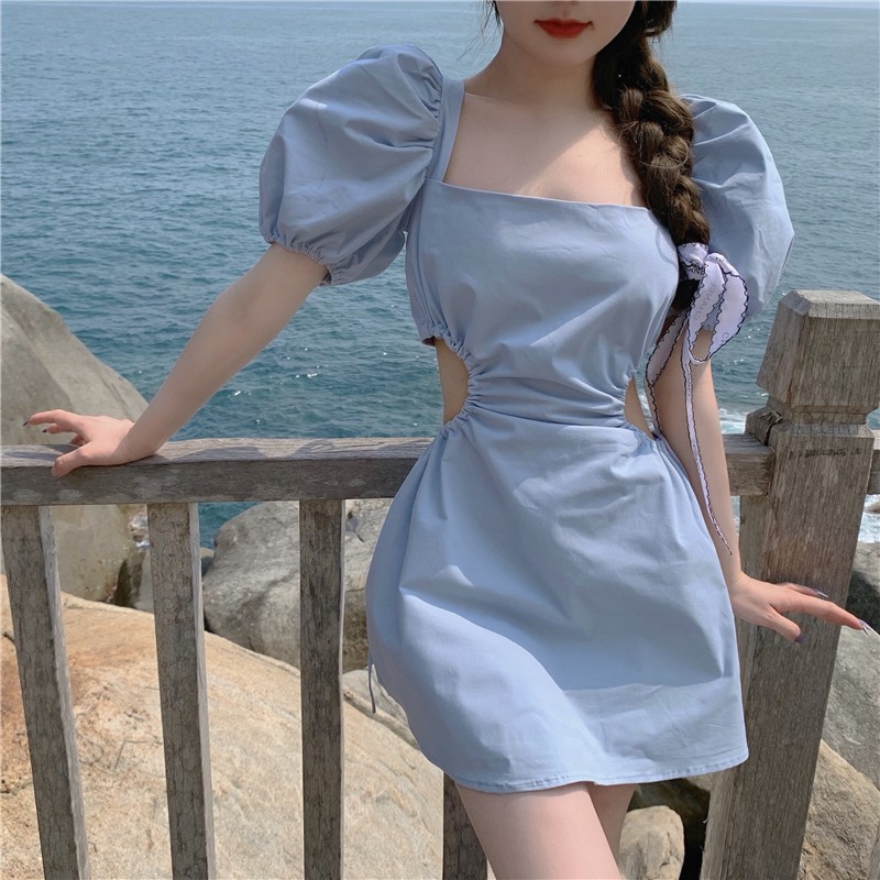 Đầm kiểu hở xinh xắn thiết kế theo phong cách Hàn Quốc hợp thời trang dành cho nữ