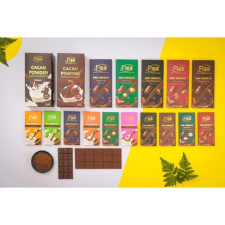 TRỌN BỘ 13 SẢN PHẨM CHOCOLATE FIGO ( 2 LOẠI BỘT CACAO VÀ 11 LOẠI CHOCOLATE )