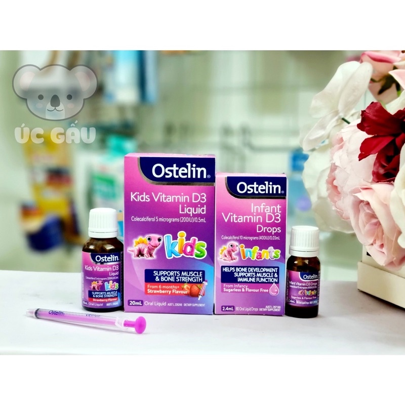 Vitamin D3 thuần Ostelin hàng úc cho trẻ sơ sinh đến trên 6 tháng