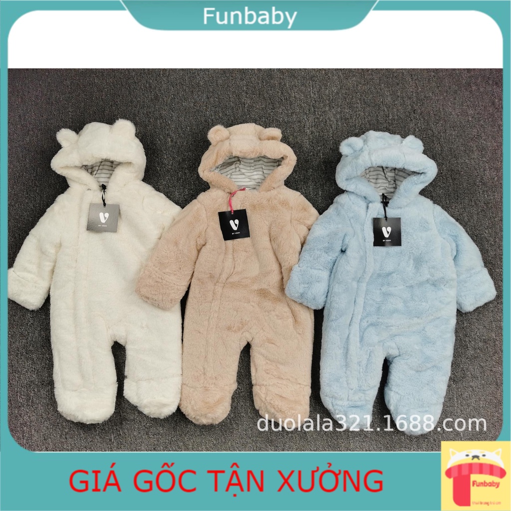 Bộ Body cho bé sơ sinh hình tai Gấu 0-18 tháng, Bodysuit cho bé hàng xuất dư xịn sò kiểu áo khoác