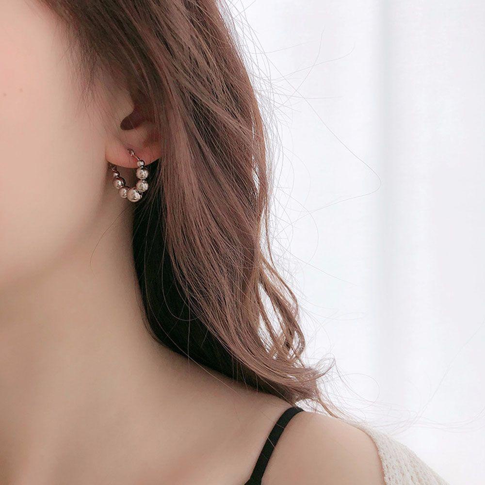 USNOW Bông Tai Hợp Kim Hình Học Đính Hạt Nhiều Màu Sắc Thanh Lịch