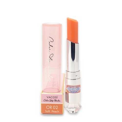 Son dưỡng màu cam Vacosi Lip BalmOR 02 Soft Peach 3g