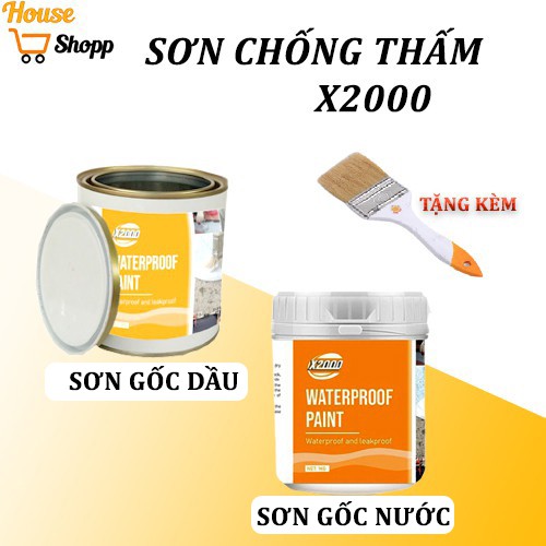 Sơn chống thấm X2000, Keo sửa chữa các vết nứt, Chống thấm bề mặt sàn - tường - trần nhà có 2 loại Gốc Nước và Gốc Dầu