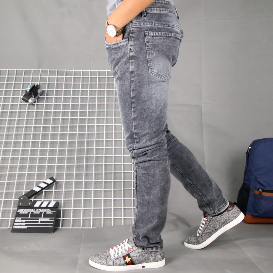 Quần jean nam xám co giãn cào xước TS100 Tronshop | BigBuy360 - bigbuy360.vn