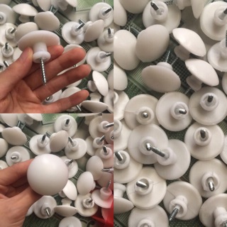 1 đôi Núm vén rèm hình nấm trắng( 2 cái)