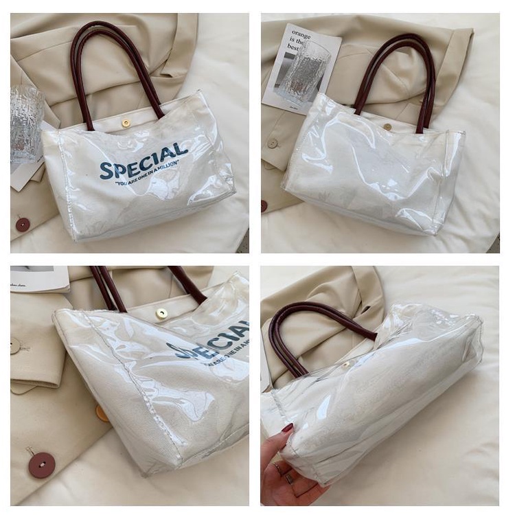 Túi xách đeo vai trong suốt sức chứa lớn phong cách Hàn Quốc thời trang cho nữ