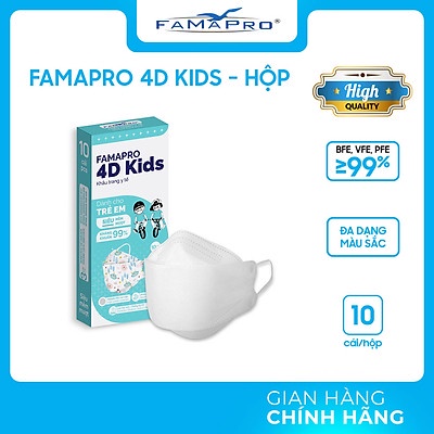 Combo 10c Khẩu trang 4d trẻ em kid FamaPro Nam Anh