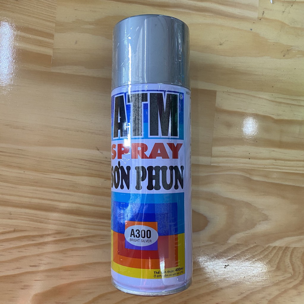 SƠN XỊT MÀU ATM SPRAY( ĐEN- BẠC- XÁM- XANH)