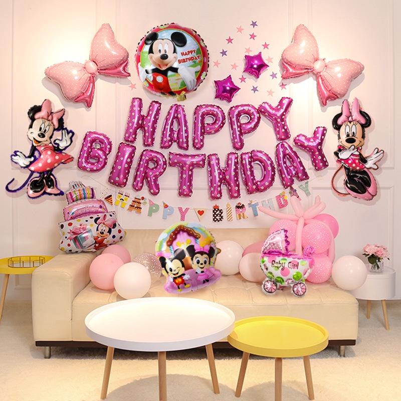 Set Trang Trí Sinh Nhật Mickey Minnie Ngộ Nghĩnh Dễ Thương - K203