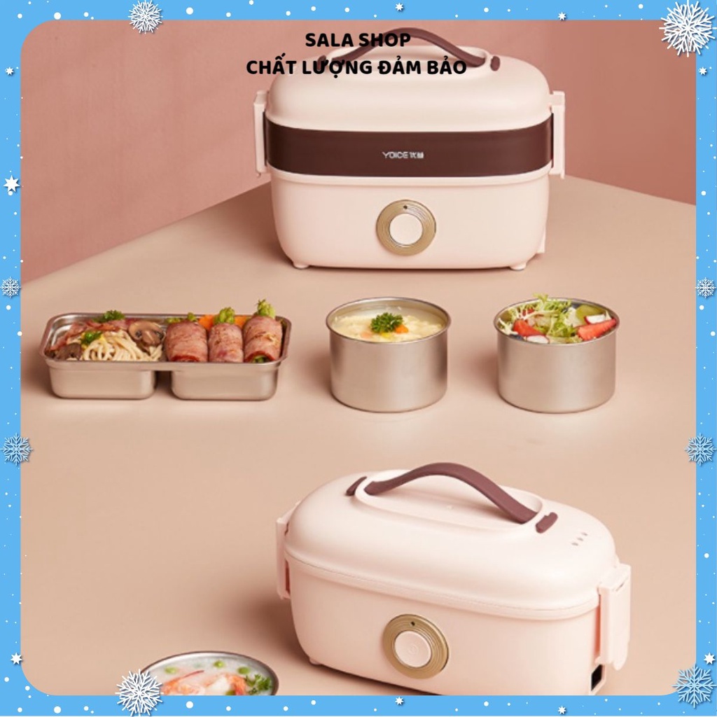 Hộp cơm cắm điện YOICE Y-FH13A, 2.0 lít, 2 tầng 4 ngăn, nấu chín, hâm nóng, giữ nhiệt cho thức ăn