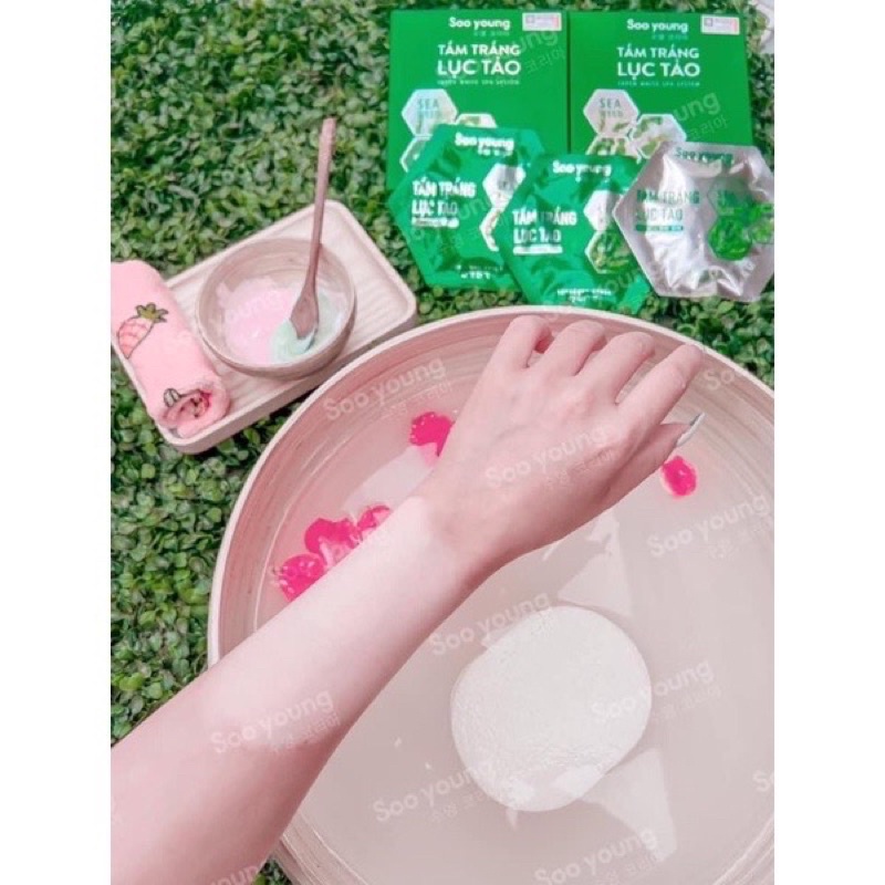 Tắm Trắng Lục Tảo SOOYOUNG KOREA Da Trắng Sáng Tự Nhiên, Giữ ẩm &amp; Chống Lão Hoá Da White Collagen Mask
