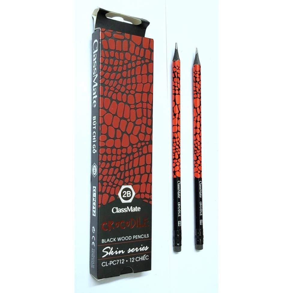 Bút chì gỗ cao cấp 2B Clasmate Skin Series CL PC712 có tẩy- Hàng chính hãng