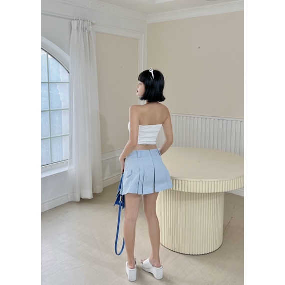 Beachclub-chân váy xếp ly lưng thấp