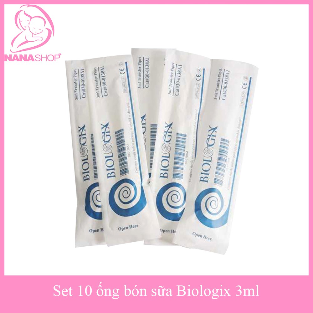 Set 10 Ống Hút Sữa Cho Bé Biologix Tiệt Trùng nhập khẩu Mỹ