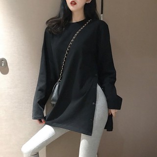 Áo kiểu tay dài xẻ tà thời trang cho nữ