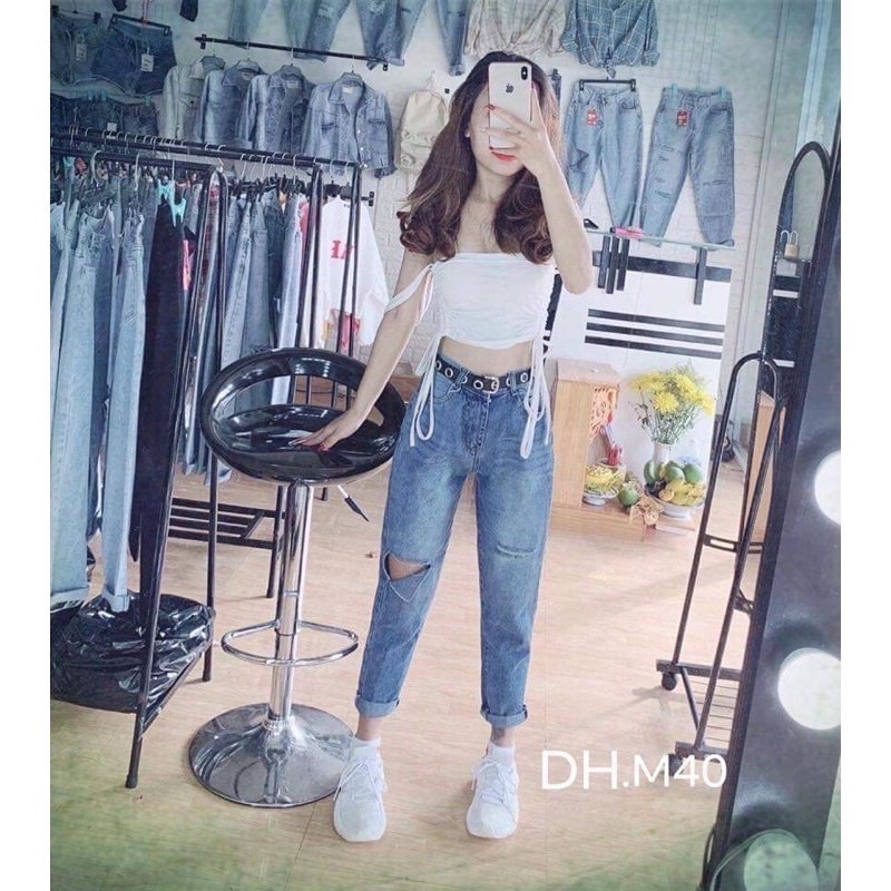 QUẦN BAGGY BÒ RÁCH mãM40