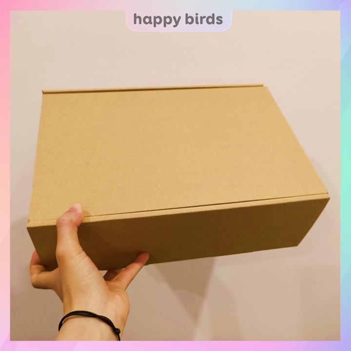 Hộp đựng quà giày dép, phụ kiện carton nắp gài 30x20x10cm giấy kraft trơn - The Happy Birds
