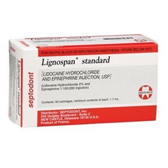 Hộp đựng vỉ tê Pháp Septodont đỏ Lignospan Standard 2%