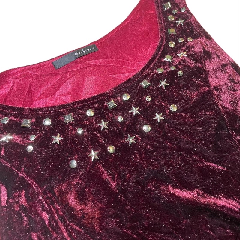 Đầm vải nhung đỏ style gothic quyến rũ