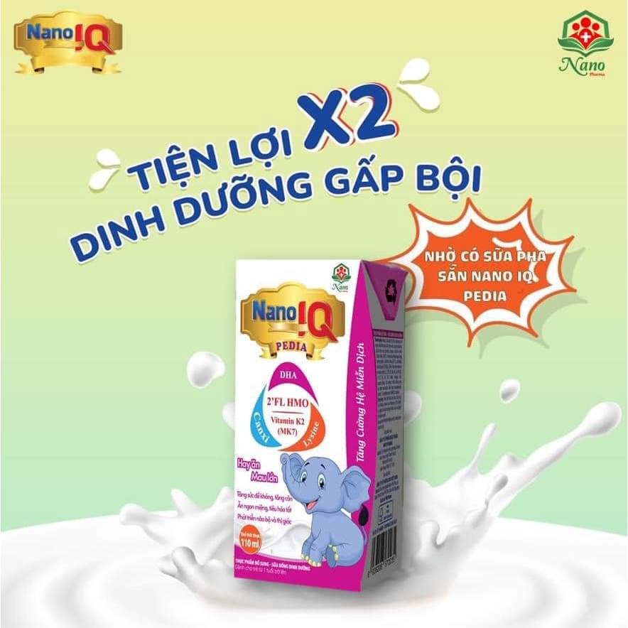 Sữa bột pha sẵn Nano IQ Pedia vỉ 4 hộp 110ml