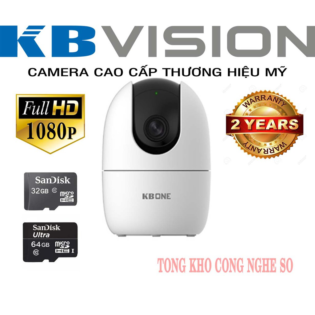 Camera IP Wifi 2.0MP KN-H21PW - Kèm Thẻ Nhớ Tùy Chọn - Nhỏ Gọn Tiện Ích - Bảo Hành 2 Năm