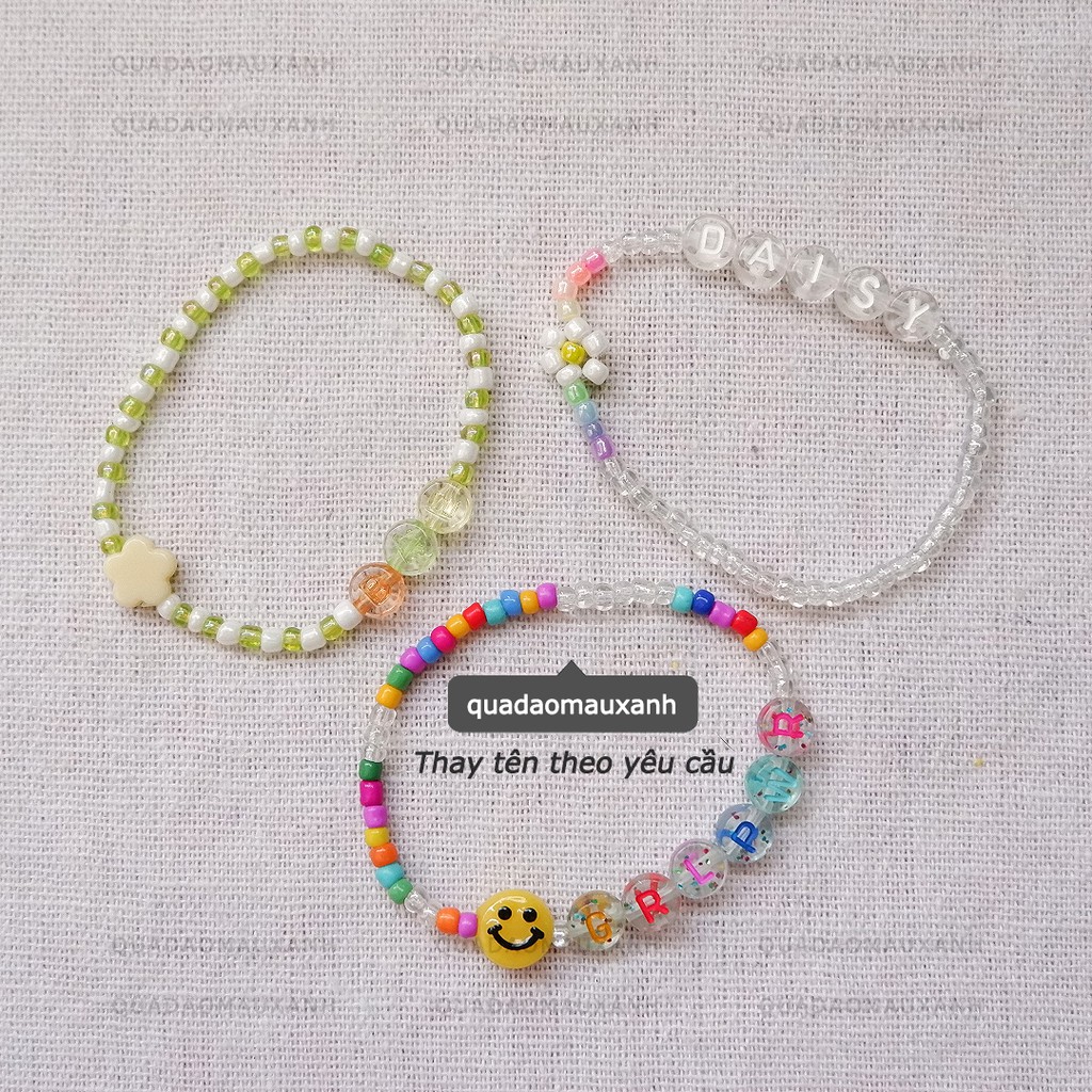 [Mã FAMAYFA giảm 10K đơn 50K] Vòng hạt cườm charm chữ cái độc lạ thay tên theo yêu cầu #letter bracelet #quadaomauxanh | BigBuy360 - bigbuy360.vn