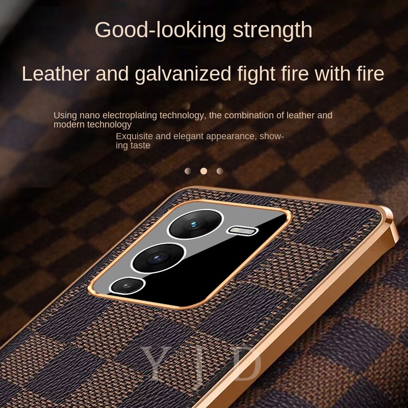 Ốp Điện Thoại TPU Lưng Da Màu Trơn Chống Sốc Cho Vivo V25 Pro 5G