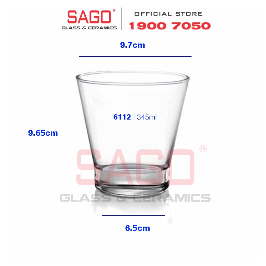 Ly Thủy Tinh Ocean Studio Rock 345ml | B16112 , Nhập khẩu Thái Lan