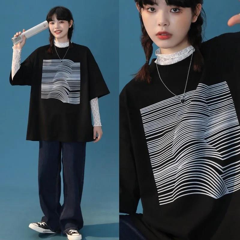 Áo Thun Ngắn Tay Họa Tiết Kẻ Sọc 4 Màu Sắc Thời Trang Mùa Hè Cho Nữ