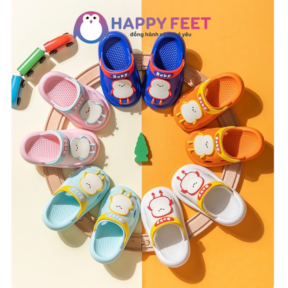 Sục siêu nhẹ trẻ em, dép xốp cài quai bé trai bé gái- Happy Feet- no206