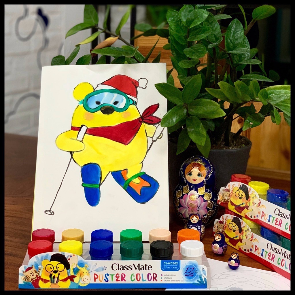 Màu Nước Poster 6-12 Màu CLASSMATE Độ Bám Giấy Tốt, Khô Nhanh, An Toàn Cho Người Dùng CL-WC501/502