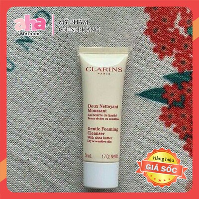 Sữa Rửa Mặt Cho Da Khô Và Da Nhạy Cảm Clarins Gentle Foaming Cleanser 30ML hoặc 50Ml